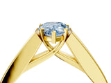 Yellow gold Fancy Blue Pear Cut Cut Channel Set Solitaire Ring with Four-Prong Setting_4