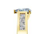 Yellow gold Fancy Blue Pear Cut Cut Channel Set Solitaire Ring with Four-Prong Setting_5