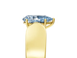 Yellow gold Fancy Blue Pear Cut Cut Diamond Channel Set Solitaire Ring with Four-Prong Setting_5