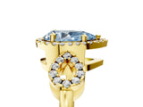 Yellow gold Fancy Blue Pear Cut Cut Halo Diamond Infinity Band with Four-Prong Setting_5