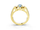 Yellow gold Fancy Blue Pear Cut Cut Halo Split Shank Prong Set Ring_3