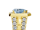 Yellow gold Fancy Blue Pear Cut Cut Halo Split Shank Prong Set Ring_5