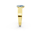 Yellow gold Fancy Blue Pear Cut Diamond Channel Set Solitaire Ring with Four-Prong Setting_14