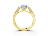Yellow gold Fancy Blue Pear Cut Diamond Channel Set Solitaire Ring with Four-Prong Setting_15