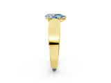 Yellow gold Fancy Blue Pear Cut Diamond Channel Set Solitaire Ring with Four-Prong Setting_26