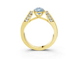Yellow gold Fancy Blue Pear Cut Diamond Channel Set Solitaire Ring with Four-Prong Setting_27