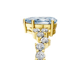 Yellow gold Fancy Blue Pear Cut Diamond Cluster Pavé Band with Four-Prong Setting_17
