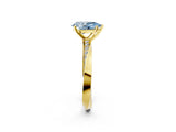 Yellow gold Fancy Blue Pear Cut Diamond Engagement Ring with Side Stone Accents and Four-Prong Setting_14