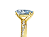 Yellow gold Fancy Blue Pear Cut Diamond Engagement Ring with Side Stone Accents and Four-Prong Setting_17