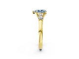 Yellow gold Fancy Blue Pear  Cut Diamond Five-Stone Prong Set White Gold Ring_34