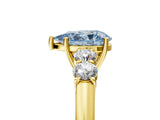 Yellow gold Fancy Blue Pear  Cut Diamond Five-Stone Prong Set White Gold Ring_37