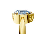Yellow gold Fancy Blue Pear  Cut Diamond Halo Engagement Ring with Split Shank and Four-Prong Setting_95