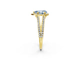 Yellow gold Fancy Blue Pear Cut Diamond Halo Split Shank Engagement Ring_41