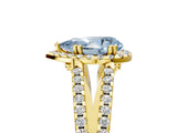 Yellow gold Fancy Blue Pear Cut Diamond Halo Split Shank Engagement Ring_44