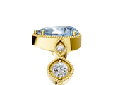 Yellow gold Fancy Blue Pear  Cut Diamond Milgrain Marquise Band with Prong Setting_8