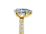Yellow gold Fancy Blue Pear  Cut Diamond Pavé Band Ring with Four-Prong Setting_28