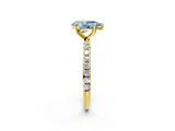 Yellow gold Fancy Blue Pear  Cut Diamond Pavé Band Solitaire with Four-Prong Setting_5