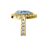 Yellow gold Fancy Blue Pear Cut Diamond Pavé Halo Ring with Four-Prong Setting_41
