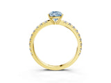 Yellow gold Fancy Blue Pear Cut Diamond Pavé Solitaire Engagement Ring with Four-Prong Setting_125