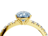 Yellow gold Fancy Blue Pear Cut Diamond Pavé Solitaire Engagement Ring with Four-Prong Setting_126