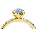 Yellow gold Fancy Blue Pear Cut Diamond Pavé Solitaire Ring with Round Band and Prong Setting_16