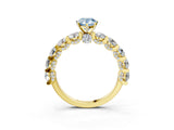 Yellow gold Fancy Blue Pear Cut Diamond Side Stone Engagement Ring with Four-Prong Setting_27
