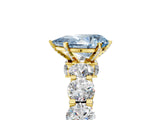 Yellow gold Fancy Blue Pear Cut Diamond Side Stone Engagement Ring with Four-Prong Setting_29