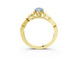 Yellow gold Fancy Blue Pear Cut Diamond Solitaire Celtic Knot Ring with Four-Prong Setting_44
