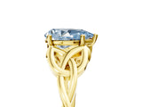 Yellow gold Fancy Blue Pear Cut Diamond Solitaire Celtic Knot Ring with Four-Prong Setting_46