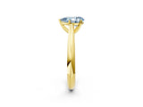 Yellow gold Fancy Blue Pear Cut Diamond Solitaire Engagement Ring with Cathedral Setting and Four-Prong Mount_125