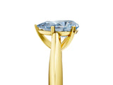 Yellow gold Fancy Blue Pear Cut Diamond Solitaire Engagement Ring with Cathedral Setting and Four-Prong Mount_128