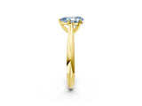 Yellow gold Fancy Blue Pear Cut Diamond Solitaire Engagement Ring with Cathedral Setting and Four-Prong Mount_26
