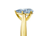 Yellow gold Fancy Blue Pear Cut Diamond Solitaire Engagement Ring with Cathedral Setting and Four-Prong Mount_29