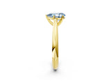 Yellow gold Fancy Blue Pear Cut Diamond Solitaire Engagement Ring with Cathedral Setting and Four-Prong Mount_32