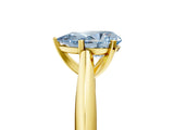 Yellow gold Fancy Blue Pear Cut Diamond Solitaire Engagement Ring with Cathedral Setting and Four-Prong Mount_35