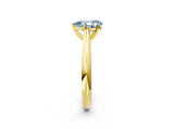 Yellow gold Fancy Blue Pear Cut Diamond Solitaire Engagement Ring with Cathedral Setting and Four-Prong Mount_80