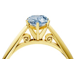 Yellow gold Fancy Blue Pear Cut Diamond Solitaire Engagement Ring with Cathedral Setting and Four-Prong Mount_82