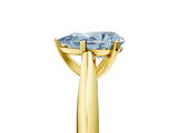 Yellow gold Fancy Blue Pear Cut Diamond Solitaire Engagement Ring with Cathedral Setting and Four-Prong Mount_83