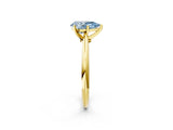 Yellow gold Fancy Blue Pear Cut Diamond Solitaire Engagement Ring with Classic Band and Four-Prong Setting_26