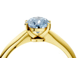 Yellow gold Fancy Blue Pear Cut Diamond Solitaire Engagement Ring with Classic Band and Four-Prong Setting_28