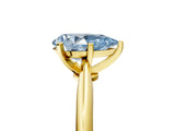 Yellow gold Fancy Blue Pear Cut Diamond Solitaire Engagement Ring with Classic Band and Four-Prong Setting_29