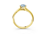 Yellow gold Fancy Blue Pear Cut Diamond Solitaire Engagement Ring with Classic Band and Four-Prong Setting_90