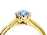 Yellow gold Fancy Blue Pear Cut Diamond Solitaire Engagement Ring with Classic Band and Four-Prong Setting_91