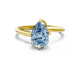 Yellow gold Fancy Blue Pear Cut Diamond Solitaire Engagement Ring with Four-Prong Setting and Classic Band_20