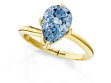 Yellow gold Fancy Blue Pear Cut Diamond Solitaire Engagement Ring with Four-Prong Setting and Classic Band_21