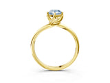 Yellow gold Fancy Blue Pear Cut Diamond Solitaire Engagement Ring with Four-Prong Setting and Classic Band_23