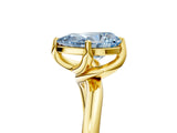 Yellow gold Fancy Blue Pear Cut Diamond Solitaire Engagement Ring with Four-Prong Setting and Classic Band_25