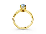 Yellow gold Fancy Blue Pear Cut Diamond Solitaire Engagement Ring with Round Band and Four-Prong Setting_141