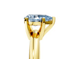 Yellow gold Fancy Blue Pear Cut Diamond Solitaire Engagement Ring with Round Band and Four-Prong Setting_143