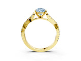 Yellow gold Fancy Blue Pear Cut Diamond Solitaire Engagement Ring with Twisted Pavé Band and Four-Prong Setting_47